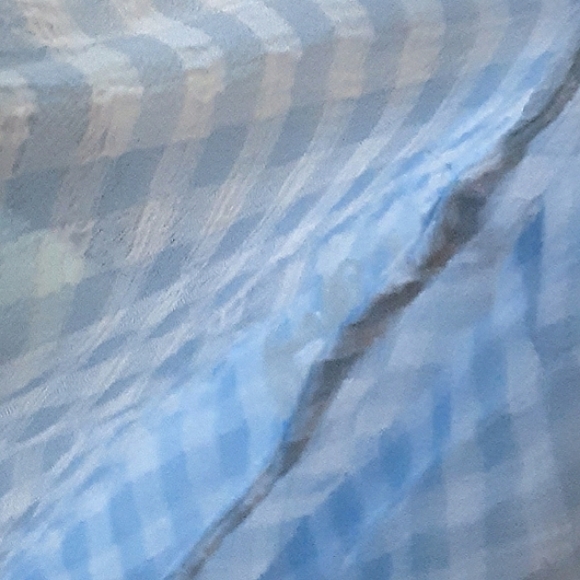 Worthington Swiss Blue and White Gingham Sheer Poet Sleeve Wrap Blouse - Picture 5 of 5